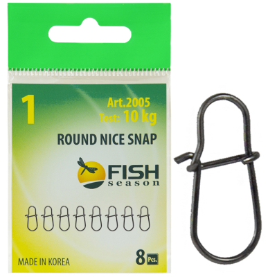 Застежка Fish Season Round Nice Snap, №00 (8 кг), (упак. 8 шт)