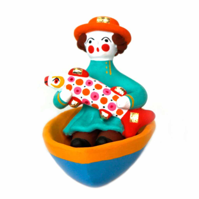 Фигурка "Мужик в лодке с рыбой"