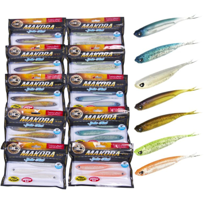Виброхвосты Lucky John 3D Series Makora Split Tail 6.0" цв. 01SET  10 пачек по 3шт. набор