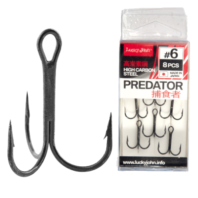 Крючки-тройники Lucky John Predator сер. LJH235 разм.010 8 шт.