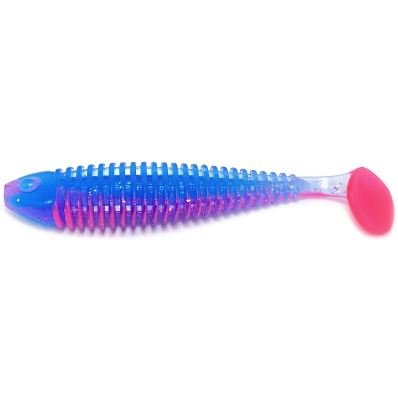 Силиконовая приманка Boroda Baits Shemaya 110 mm НЕОН Голубой/Ярко-розовый (NEON Blue/Acid Pink)