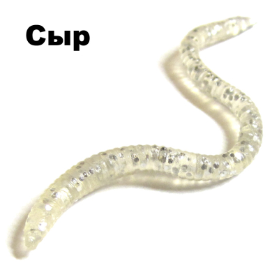 Черви съедобные Garry Angler Worms 30 шт/Cheese #Прозрачные с блестками