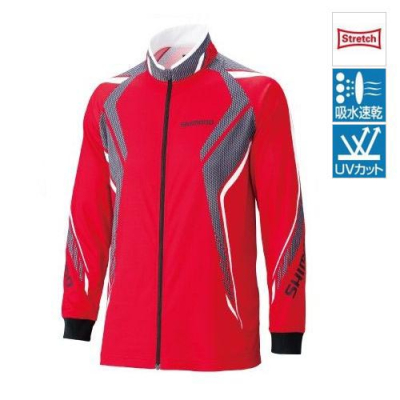 Терморубашка Shimano SH-051M Print Shirt размер 2XL цвет красный