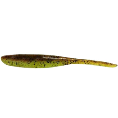 Силиконовая приманка Keitech Shad Impact 4" - #401 Green Pumpkin / Chartreuse