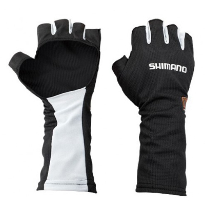 Перчатки Shimano MS Sun Shade Glove5 GL-007N Черный Серебро L