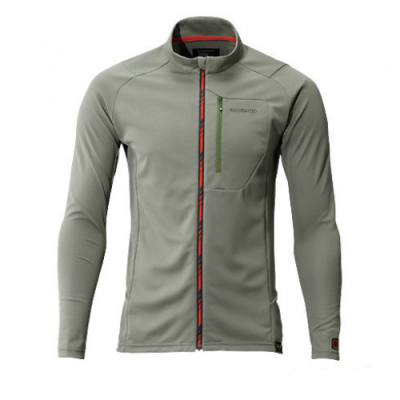 Футболка Shimano MS Full Zip Shirt (long sleeve) SH-001N Серый Хаки 2XL (EU. XL)