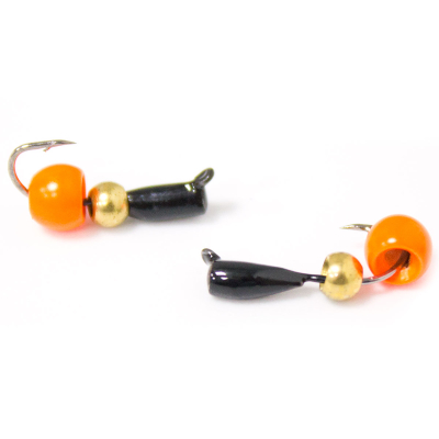 Мормышка Гвоздик №2 (бч)+ шар апельсинка/ золото(0,55)