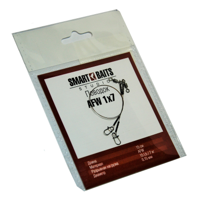 Поводок Smart Baits AFW 1x7 15lb/7кг. 15см