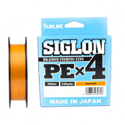 Плетёный шнур Sunline Siglon PEx4 Orange 300m #1/16LB