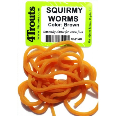 Сверхподвижные червячки Squirmy Worms (4Trouts) Коричневый, D=2mm 