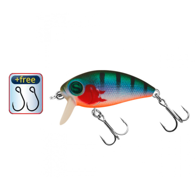 Воблер Sprut Rini Crank Major 36F (Floating/36mm/3,5g/0,1-0,3m/SJPBL) + Два одинарных крючка