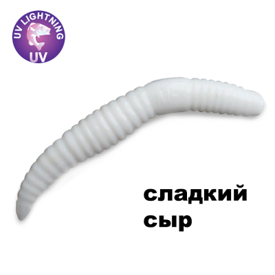 Силиконовая приманка Crazy Fish MF Baby Worm 2" 66-50-59-9-EF сладкий сыр цв. white (белый)