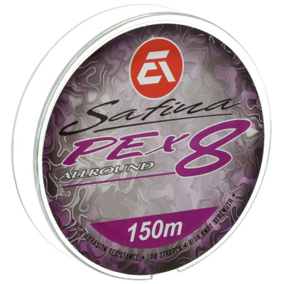 Шнур плетеный Azura Safina PE Х8 150м Lime Green 0,165мм 6,7кг 14,7lb