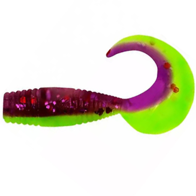 Силиконовая приманка Yaman Pro Spry Tail 3" цвет #26 - Violet Chartreuse (уп. 8 шт.)