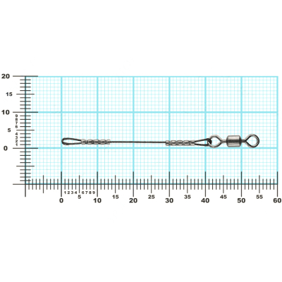 Звено с вертлюгом из титана 1х7 для ассиста 55 мм, толщ. 0,5 мм, 20 кг, 3 шт/уп VD-7ATiSLRS-05-55(3)