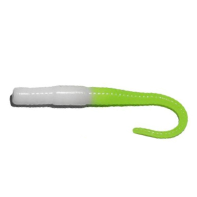 Силиконовая приманка River Lynx Twist Worm 85 цв. # 206 white+chartreuse белый+шартрез