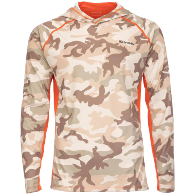 Термофутболка Simms SolarVent Hoody, Woodland Camo Sandbar, M