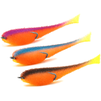 Мормыш MIX Набор Классических Поролоновых рыбок с открытым двойником №4 (цв. 18,19,20) 9 см MPFC09-04