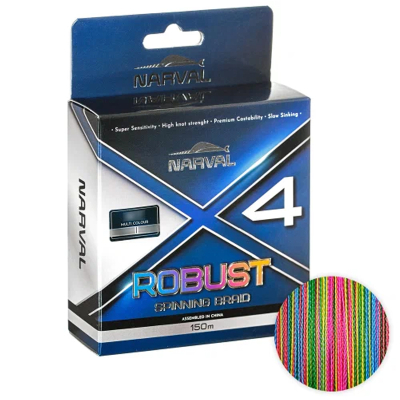 Шнур Narval Fishing Robust X4 PE 150m (multicolour) #1.7/0.218mm 13.80kg/30lb