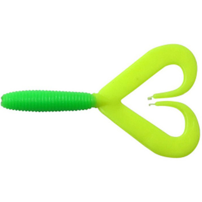 Силиконовая приманка Yaman Loop-Two 5" цвет #23 - Lime chartreuse tail (уп. 5 шт.)