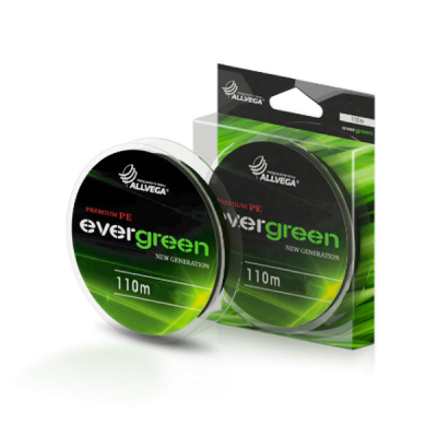 Шнур плетёный Allvega Evergreen 110м 0,18мм (11,0кг) тёмно-зелёный