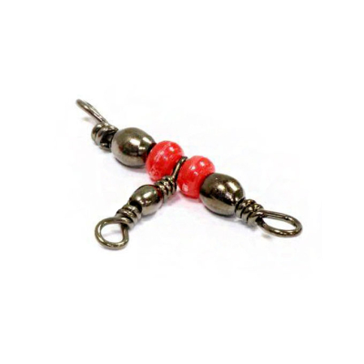 Вертлюги Metsui Triple Swivel With Red Bead цвет black, размер 14X16, в уп. 12 шт.