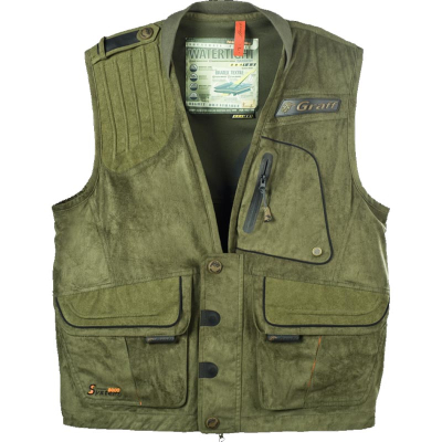 Жилет охотничий Graff оливковый под замшу (Bratex 8000) 449-B/XL