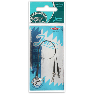 Поводок Mikado Jaws Tytanowy STRONG (титан, 25см, 18кг.) 2 шт. Арт.ZGJ03-25-18