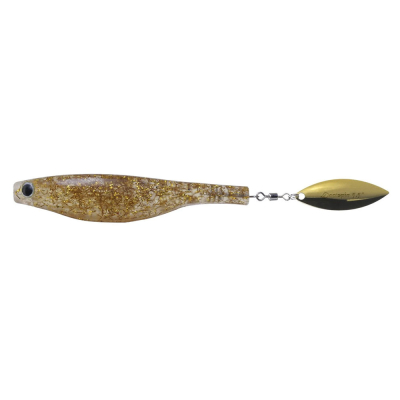 Приманка силиконовая с лепестком Aboa Dartspin 14см See-Through Clear- gold
