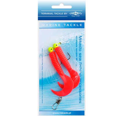 Система поводков на треску Mikado Pilk Twist Jighead Rig (2 x 3g,/7.5cm, крючки №1) (LS-A007-2X3Y-01)