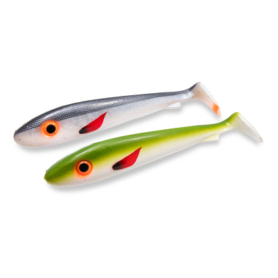 Силиконовая приманка Svartzonker McRubber 21 UV Series, 210 мм, 88 гр, цвет: UV Olive White & UV Herring