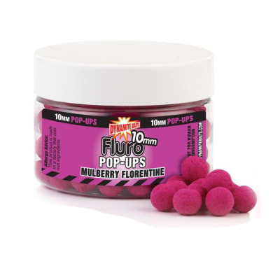 Бойлы плав. Dynamite Baits Fluro Pop-Ups 10мм. Mulberry Florentine + Booster (DY562)