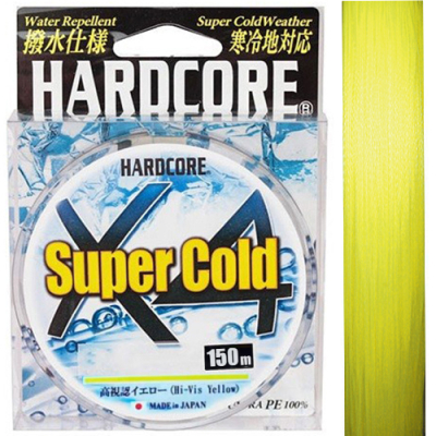 Шнур плетеный Duel Hardcore Super Cold X4 #1,2 0,19мм 150м (hi-vis yellow)