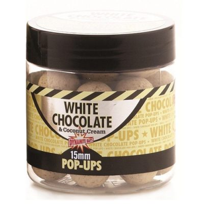 Бойлы плав. Dynamite Baits Pop-Ups 15мм. White Chocolate & Coconut Cream (DY657) (белый шоколад & кокосовый крем)