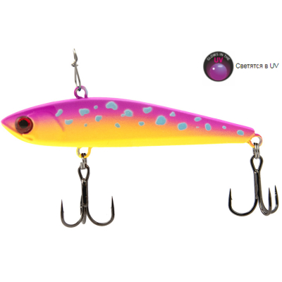 Воблер вертикальный EcoPro Vib Sharkey 75мм 20гр цв. 092 Pink Delirium-UV