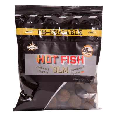 Бойлы Dynamite Baits Hot Fish & Glm 26 мм. 350 гр. (DY1007)