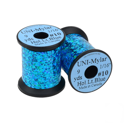 Нить UNI Mylar #10 Holographic Light Blue 1/16``