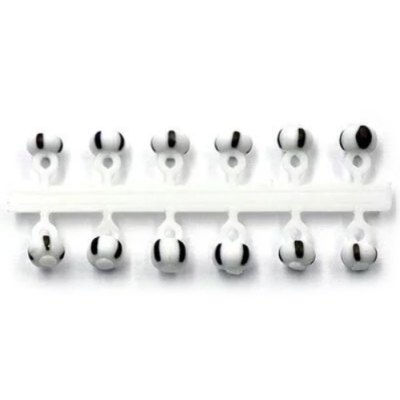 Микробисер "Яман" Шар, d-4,5 мм, цв. бело-черный арбуз, подвеска короткая (уп. 12 шт.)