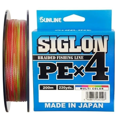 Плетёный шнур Sunline Siglon PE×4 200m (Multicolor 5C) #0.8/12LB