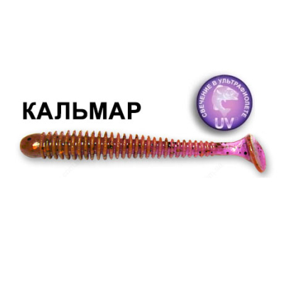 Силиконовая приманка Crazy Fish Vibro Worm 3,4'' 12-85-12-6-F кальмар  цв. ultraviolet (ультрафиолет)