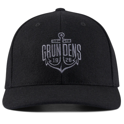 Бейсболка Grundens Logo Anchor Wool Trucker, Black, One Size