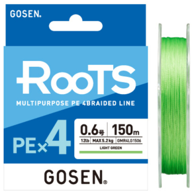 Шнур Gosen RooTS PE x4 Light Green 150m #1.5 23 LB
