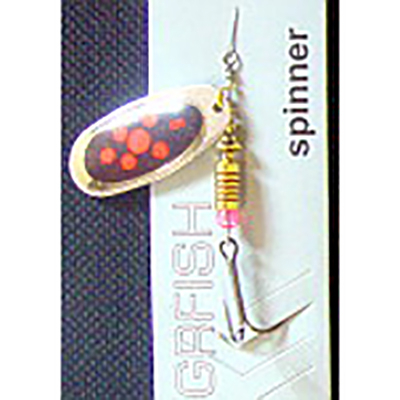 Блесна GRFish Agate Spinner #5 11g цвет серебро/черная/красная