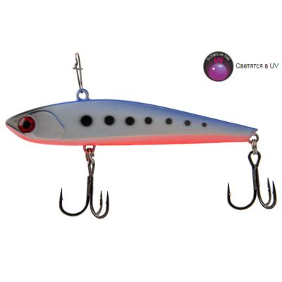 Воблер вертикальный EcoPro Vib Sharkey 75мм 20гр цв. 085 Milk Blue Shad