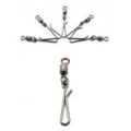 Вертлюг с форелевой застежкой Namazu Rolling Ribbed Swivel With Hanging Snap-A, цв. BN, р. 4, test-27 кг