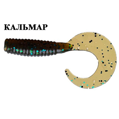 Силиконовая приманка Crazy Fish Angry Spin 4" 83-100-42-6 кальмар цв. green pumpkin bl. (зеленая тыква син.)