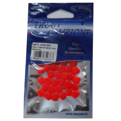Кукуруза искусственная Mikado Trout Campione Corn Medium / 001 (1уп.- 50шт., 11гр.) красная, средн., чеснок