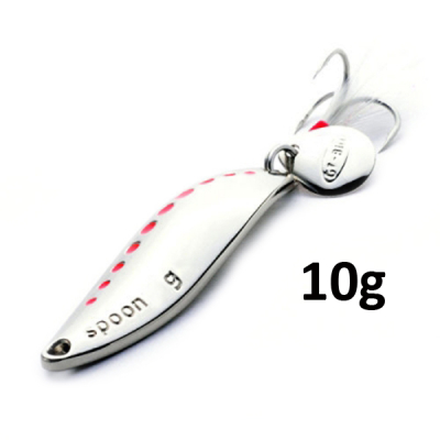 Блесна GT-BIO Leech 10гр, серебро с красным  GT-32T