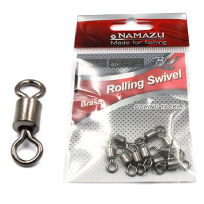 Вертлюг Namazu Rolling Swivel, латунь, цв. BN, р. 4, test-29 кг (уп.10 шт)