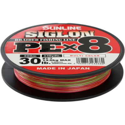 Плетёный шнур Sunline Siglon PE×8 300m (Multicolor 5C) #0.6/10LB